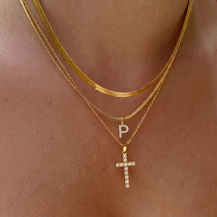 Christianartworkshop Funkelnde, mehrlagige Kristall-Kreuzkette mit Initialen: Ein Zeichen persönlicher himmlischer Gnade - P - image 17