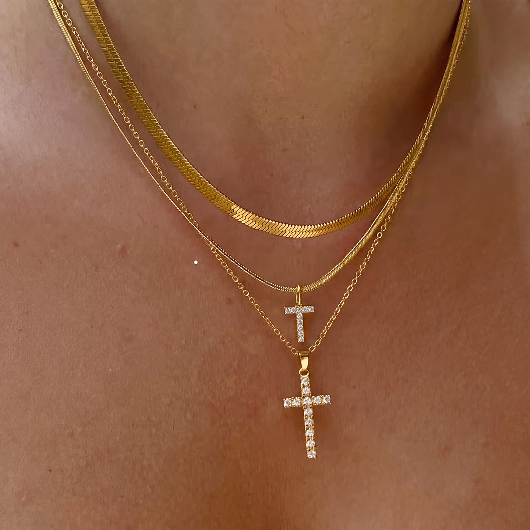 Christianartworkshop Funkelnde, mehrlagige Kristall-Kreuzkette mit Initialen: Ein Zeichen persönlicher himmlischer Gnade - T - image 21