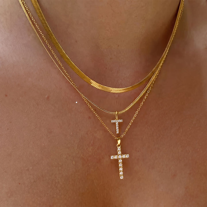 Christianartworkshop Funkelnde, mehrlagige Kristall-Kreuzkette mit Initialen: Ein Zeichen persönlicher himmlischer Gnade - T - image 21
