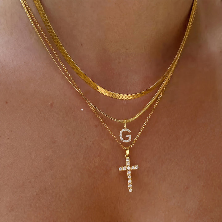 Christianartworkshop Funkelnde, mehrlagige Kristall-Kreuzkette mit Initialen: Ein Zeichen persönlicher himmlischer Gnade - G - image 8