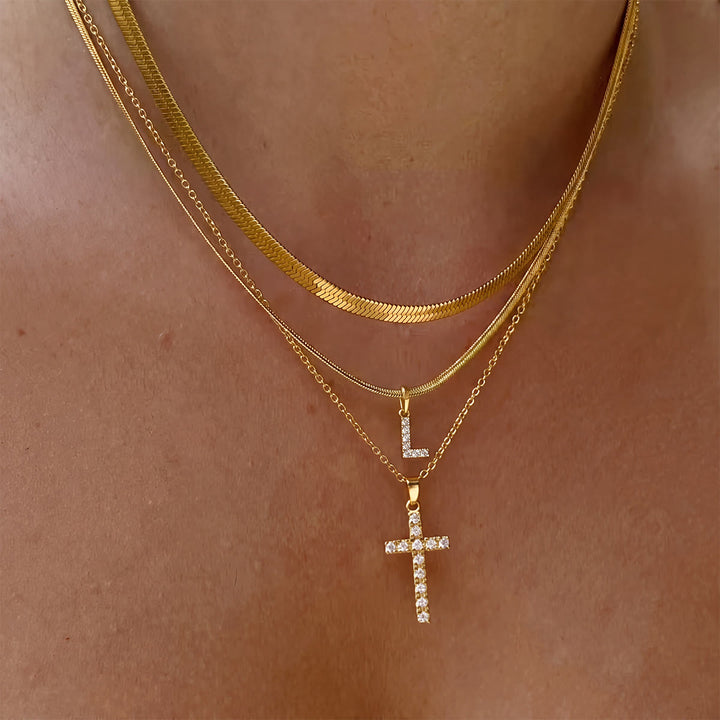 Christianartworkshop Funkelnde, mehrlagige Kristall-Kreuzkette mit Initialen: Ein Zeichen persönlicher himmlischer Gnade - L - image 13