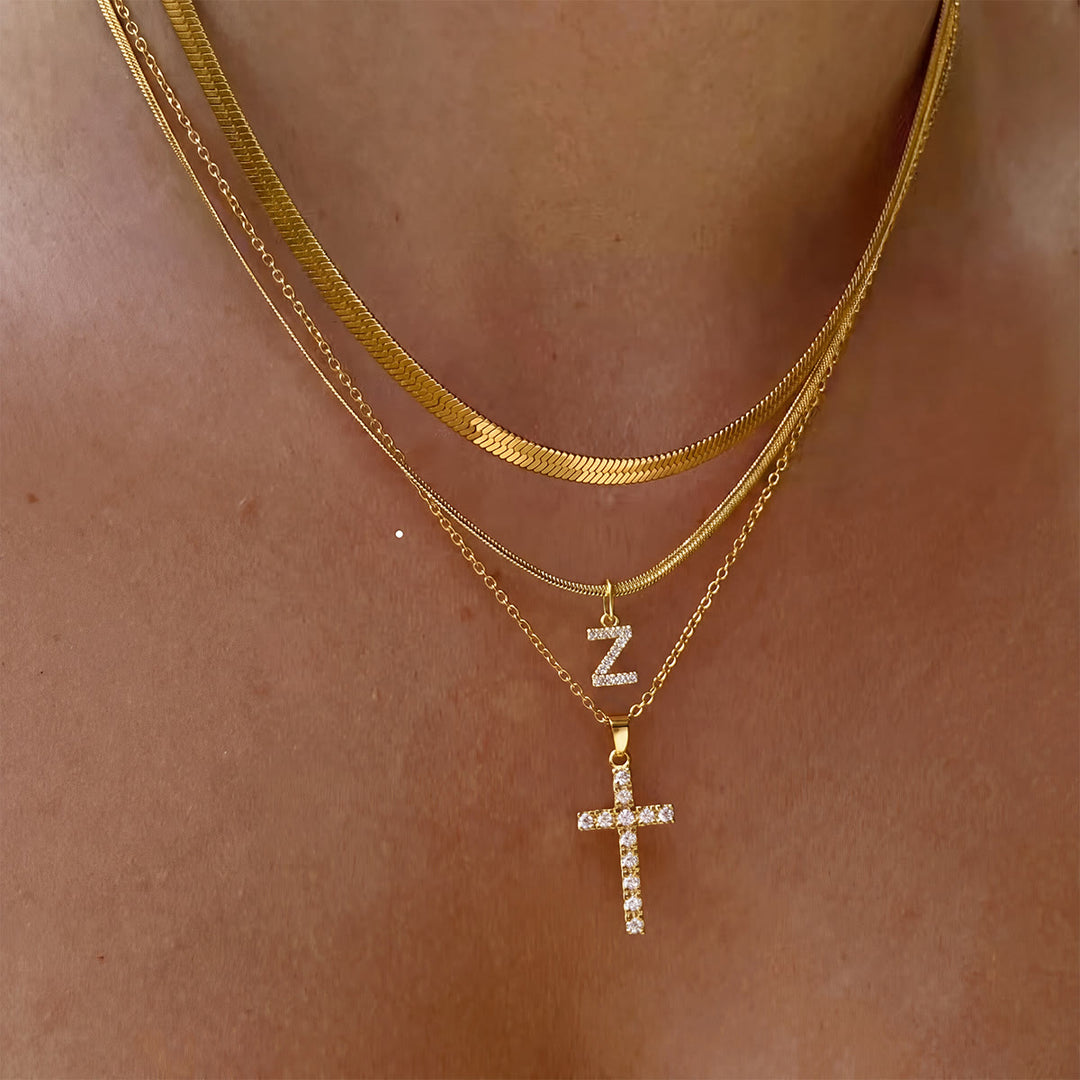 Christianartworkshop Funkelnde, mehrlagige Kristall-Kreuzkette mit Initialen: Ein Zeichen persönlicher himmlischer Gnade - Z - image 27