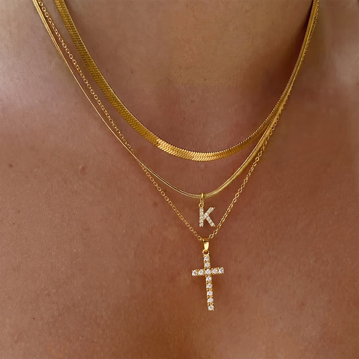Christianartworkshop Funkelnde, mehrlagige Kristall-Kreuzkette mit Initialen: Ein Zeichen persönlicher himmlischer Gnade - K - image 12