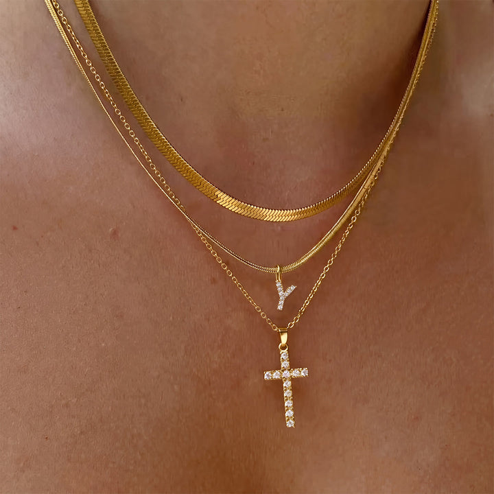 Christianartworkshop Funkelnde, mehrlagige Kristall-Kreuzkette mit Initialen: Ein Zeichen persönlicher himmlischer Gnade - Y - image 26