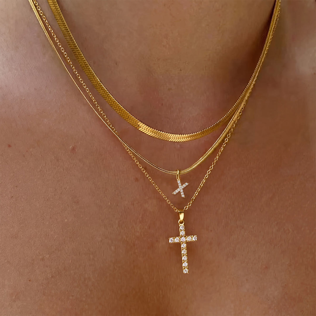 Christianartworkshop Funkelnde, mehrlagige Kristall-Kreuzkette mit Initialen: Ein Zeichen persönlicher himmlischer Gnade - X - image 25