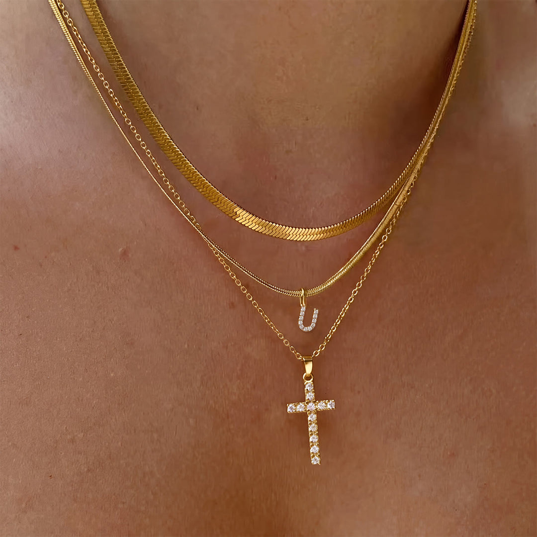 Christianartworkshop Funkelnde, mehrlagige Kristall-Kreuzkette mit Initialen: Ein Zeichen persönlicher himmlischer Gnade - U - image 22