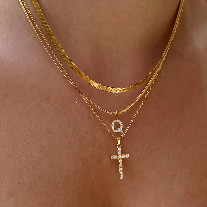 Christianartworkshop Funkelnde, mehrlagige Kristall-Kreuzkette mit Initialen: Ein Zeichen persönlicher himmlischer Gnade - Q - image 18