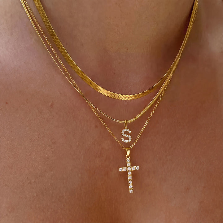 Christianartworkshop Funkelnde, mehrlagige Kristall-Kreuzkette mit Initialen: Ein Zeichen persönlicher himmlischer Gnade - S - image 20