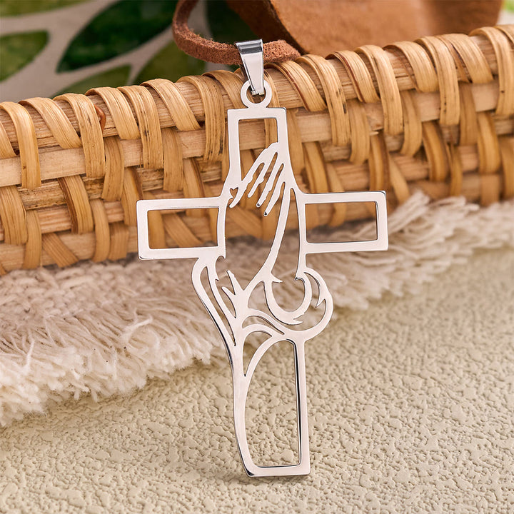 Christianartworkshop Mini-Cowboyhut-Anhänger mit betenden Händen und Kreuz: Symbol für friedvolles Reisen - image 9