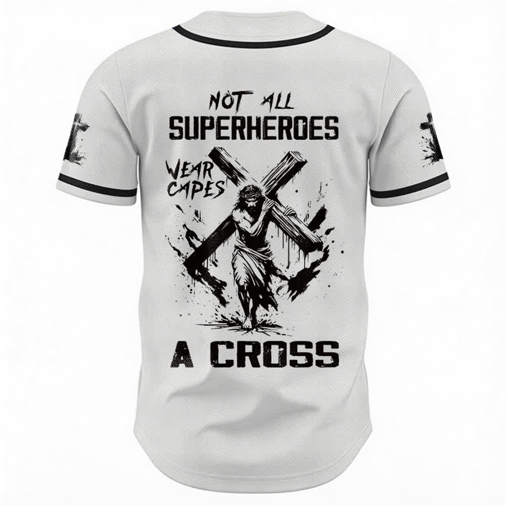 Christianartworkshop Nicht alle Superhelden tragen Umhänge Ein Kreuz Unisex Baseballtrikot - image 1
