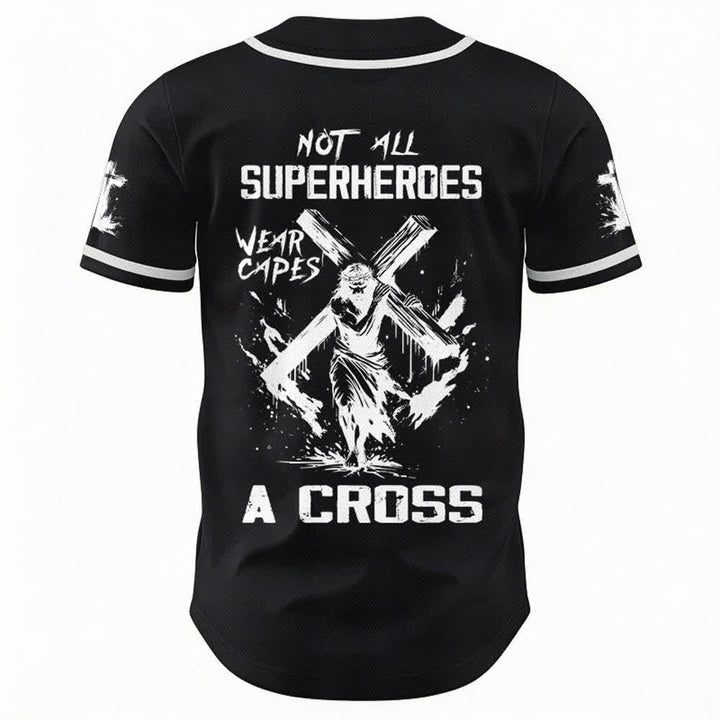 Christianartworkshop Nicht alle Superhelden tragen Umhänge Ein Kreuz Unisex Baseballtrikot - image 8
