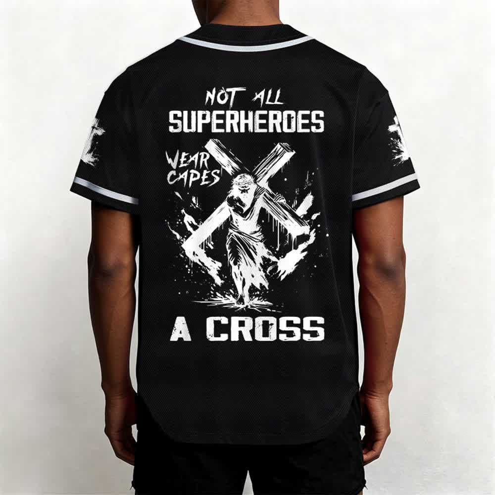 Christianartworkshop Nicht alle Superhelden tragen Umhänge Ein Kreuz Unisex Baseballtrikot - image 10