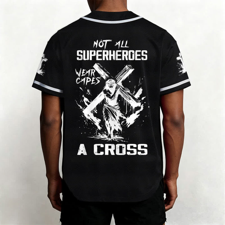 Christianartworkshop Nicht alle Superhelden tragen Umhänge Ein Kreuz Unisex Baseballtrikot - image 10