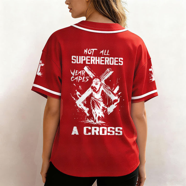 Christianartworkshop Nicht alle Superhelden tragen Umhänge Ein Kreuz Unisex Baseballtrikot - image 17