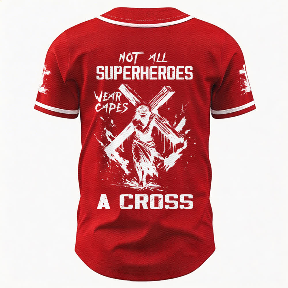 Christianartworkshop Nicht alle Superhelden tragen Umhänge Ein Kreuz Unisex Baseballtrikot - image 15
