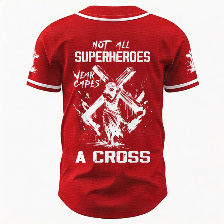 Christianartworkshop Nicht alle Superhelden tragen Umhänge Ein Kreuz Unisex Baseballtrikot - image 15