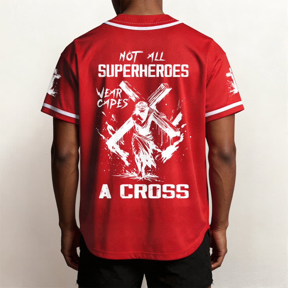 Christianartworkshop Nicht alle Superhelden tragen Umhänge Ein Kreuz Unisex Baseballtrikot - image 19
