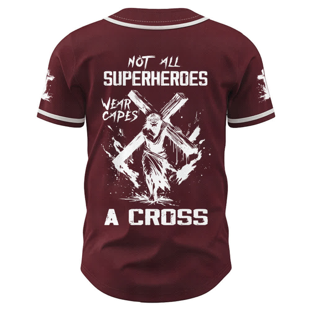 Christianartworkshop Nicht alle Superhelden tragen Umhänge Ein Kreuz Unisex Baseballtrikot - image 22