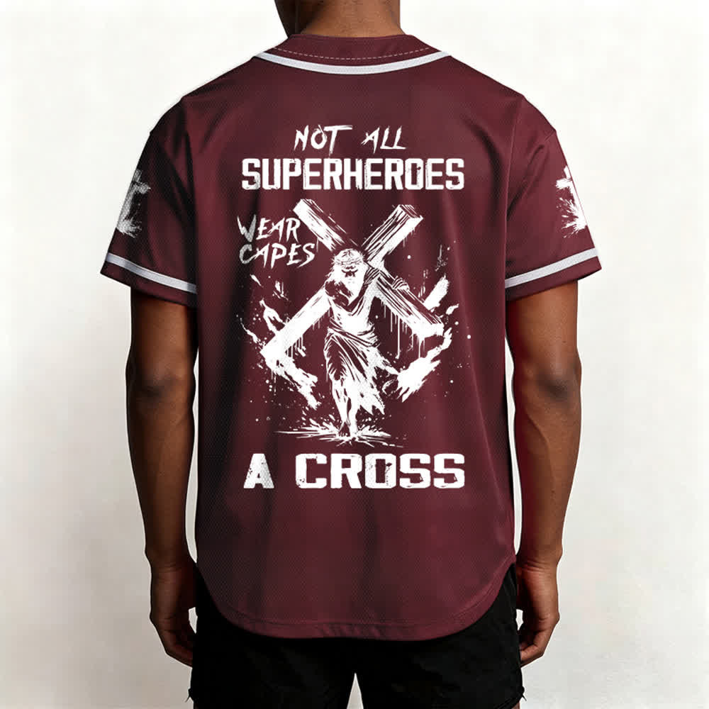 Christianartworkshop Nicht alle Superhelden tragen Umhänge Ein Kreuz Unisex Baseballtrikot - image 26