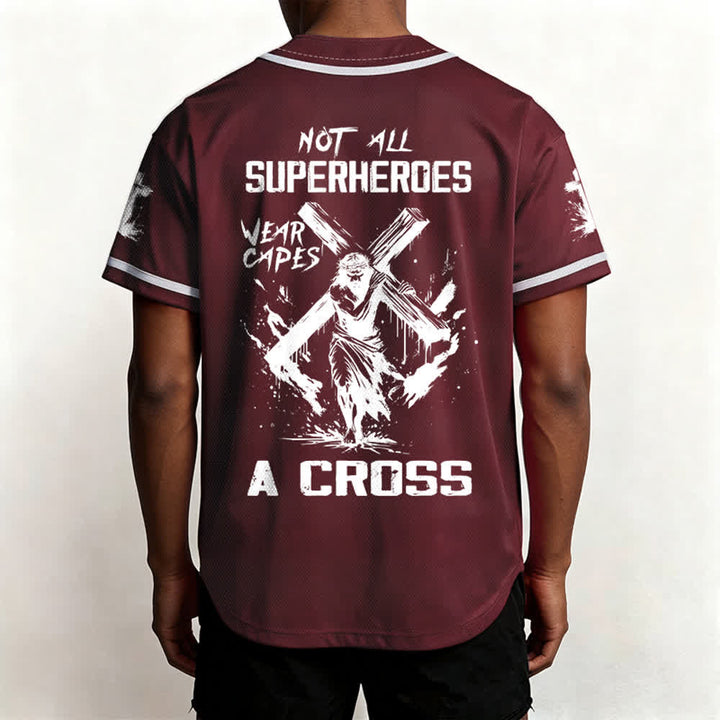Christianartworkshop Nicht alle Superhelden tragen Umhänge Ein Kreuz Unisex Baseballtrikot - image 26