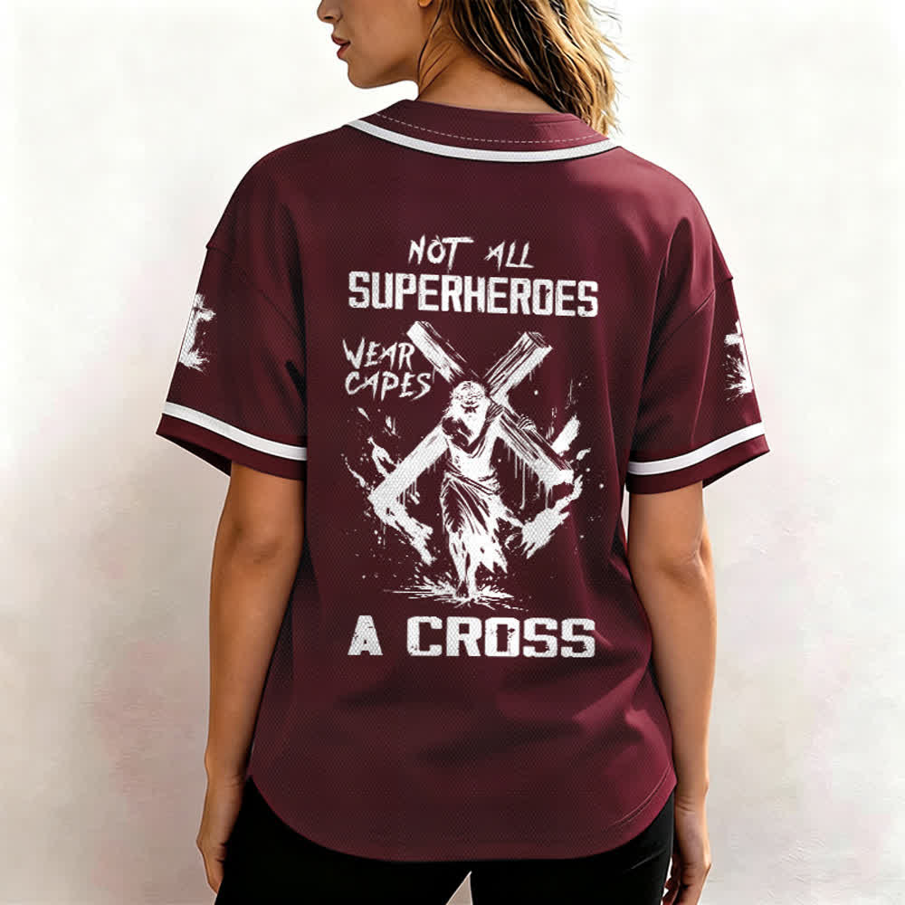 Christianartworkshop Nicht alle Superhelden tragen Umhänge Ein Kreuz Unisex Baseballtrikot - image 24