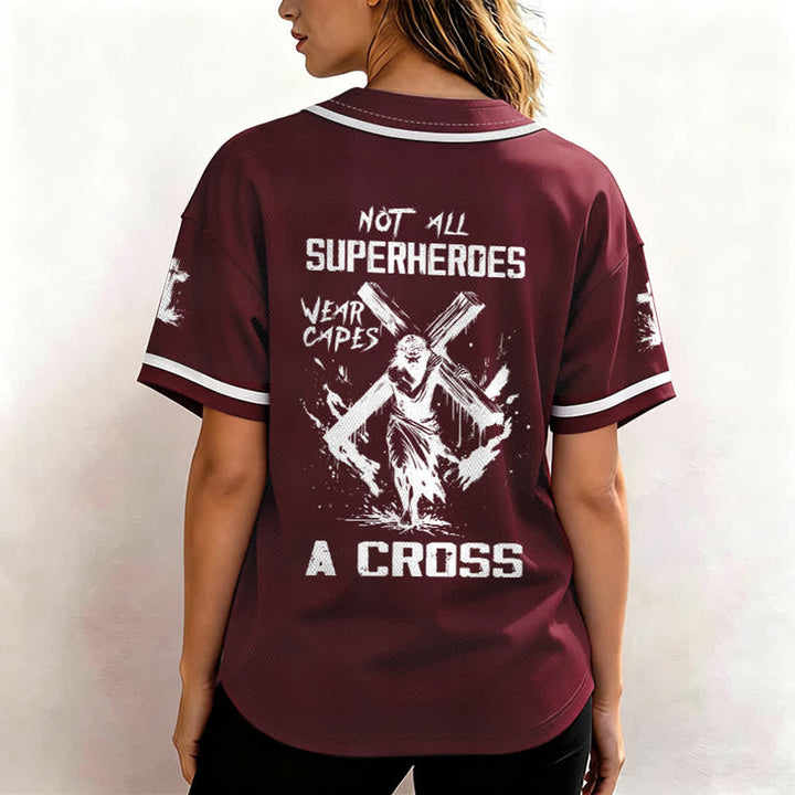 Christianartworkshop Nicht alle Superhelden tragen Umhänge Ein Kreuz Unisex Baseballtrikot - image 24