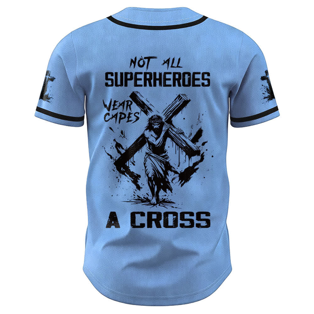 Christianartworkshop Nicht alle Superhelden tragen Umhänge Ein Kreuz Unisex Baseballtrikot - image 29
