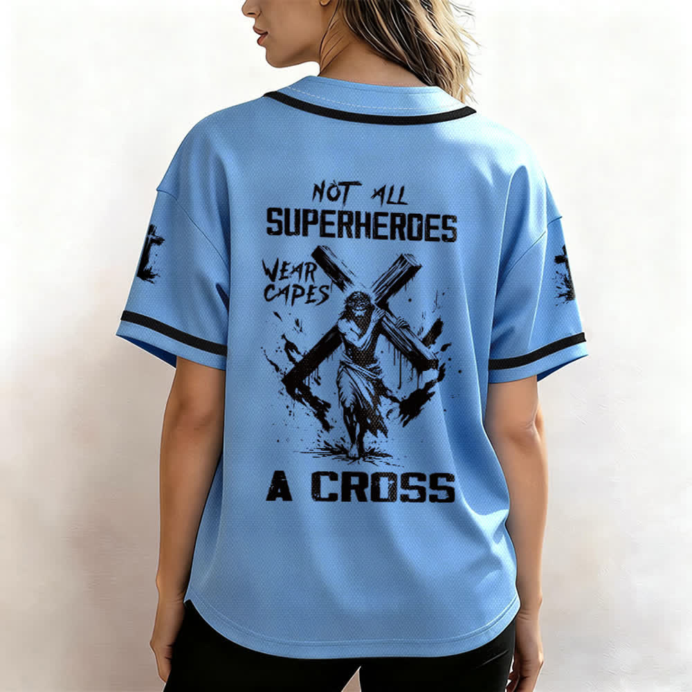 Christianartworkshop Nicht alle Superhelden tragen Umhänge Ein Kreuz Unisex Baseballtrikot - image 31