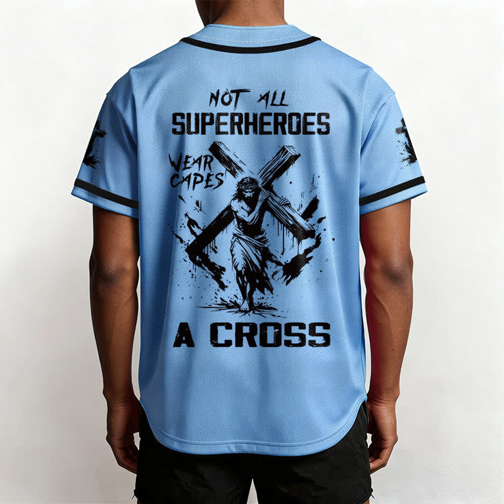 Christianartworkshop Nicht alle Superhelden tragen Umhänge Ein Kreuz Unisex Baseballtrikot - image 33