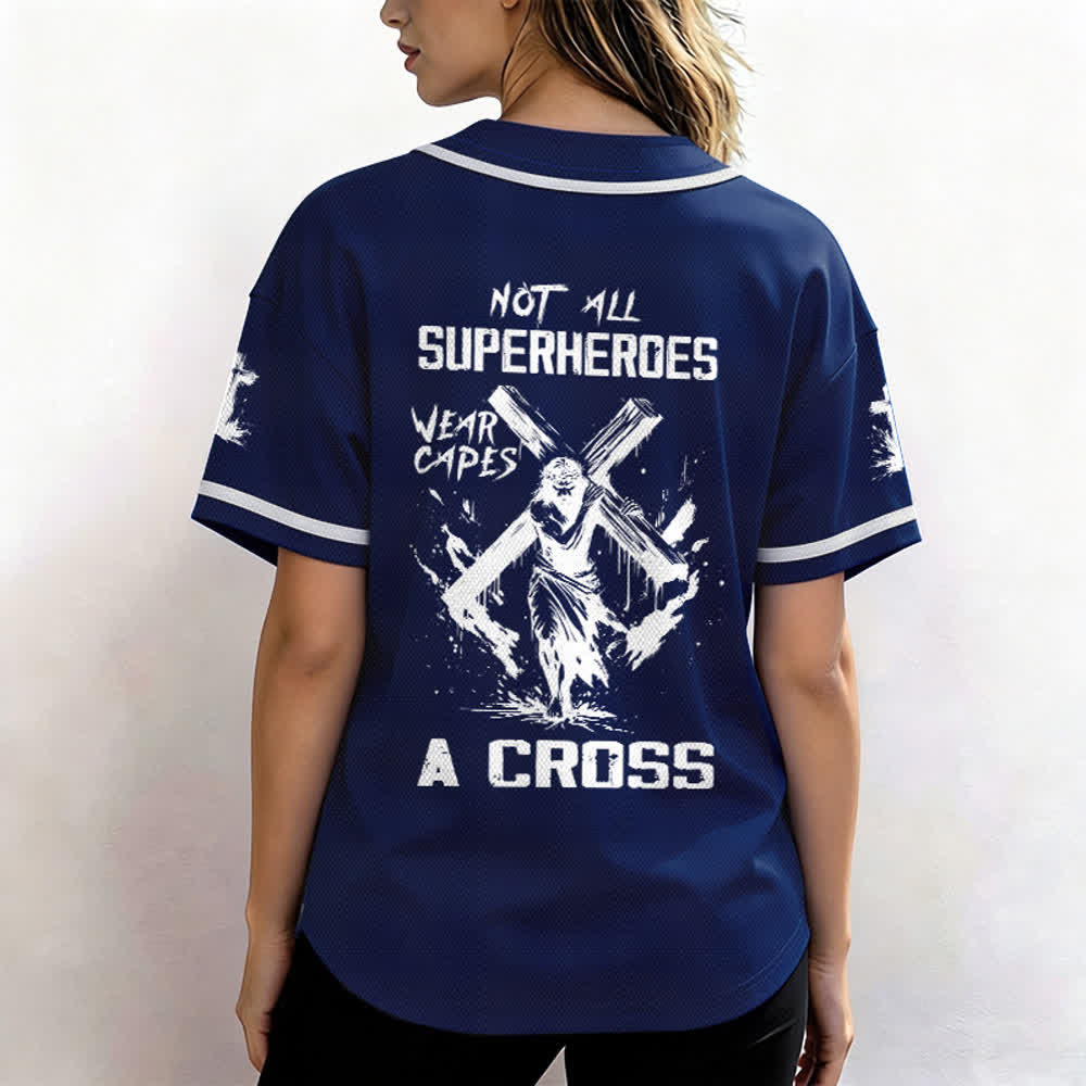 Christianartworkshop Nicht alle Superhelden tragen Umhänge Ein Kreuz Unisex Baseballtrikot - image 38
