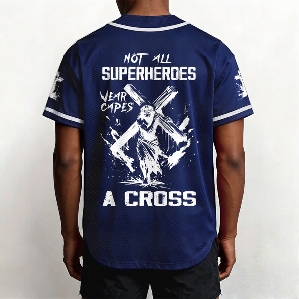 Christianartworkshop Nicht alle Superhelden tragen Umhänge Ein Kreuz Unisex Baseballtrikot - image 40