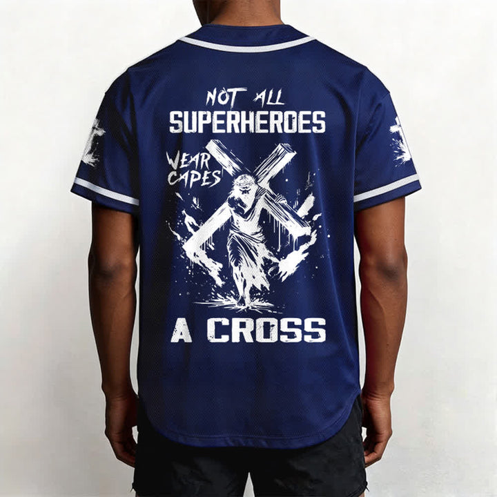 Christianartworkshop Nicht alle Superhelden tragen Umhänge Ein Kreuz Unisex Baseballtrikot - image 40