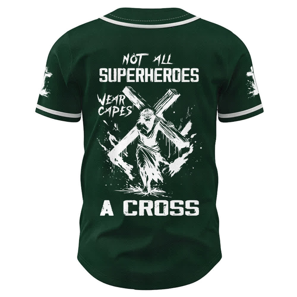 Christianartworkshop Nicht alle Superhelden tragen Umhänge Ein Kreuz Unisex Baseballtrikot - image 43