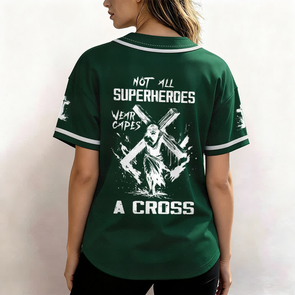 Christianartworkshop Nicht alle Superhelden tragen Umhänge Ein Kreuz Unisex Baseballtrikot - image 46