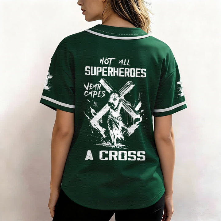 Christianartworkshop Nicht alle Superhelden tragen Umhänge Ein Kreuz Unisex Baseballtrikot - image 46