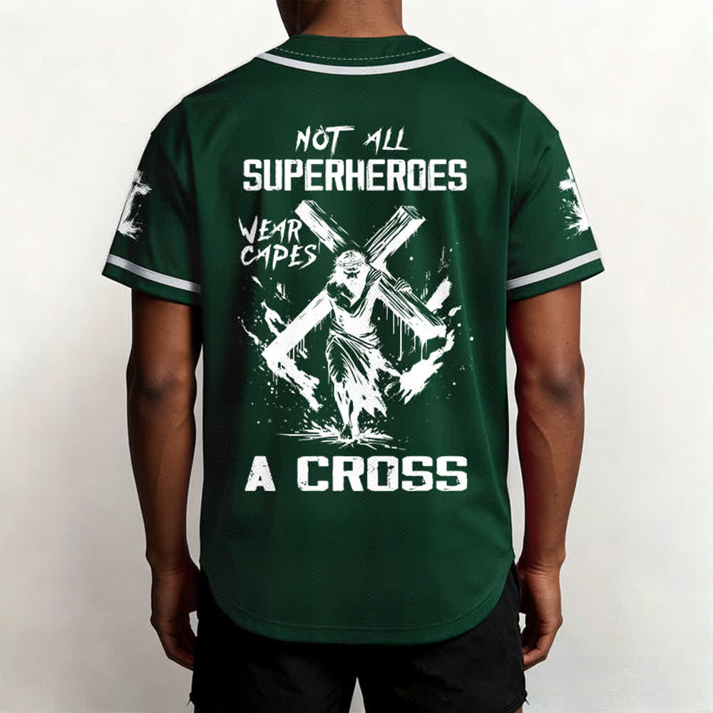 Christianartworkshop Nicht alle Superhelden tragen Umhänge Ein Kreuz Unisex Baseballtrikot - image 47