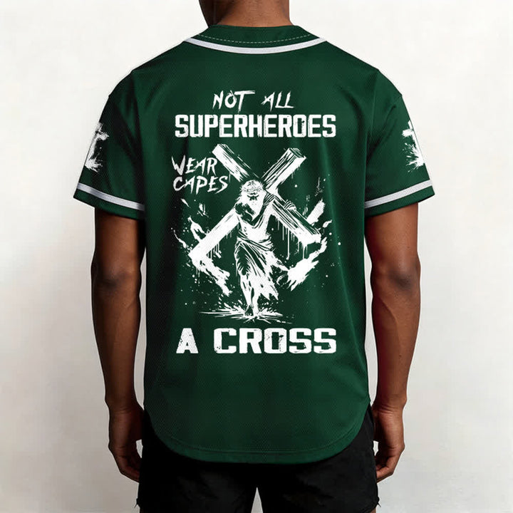Christianartworkshop Nicht alle Superhelden tragen Umhänge Ein Kreuz Unisex Baseballtrikot - image 47