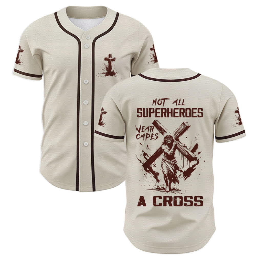 Christianartworkshop Nicht alle Superhelden tragen Umhänge Ein Kreuz Unisex Baseballtrikot - Aprikose - 5XL - image 49