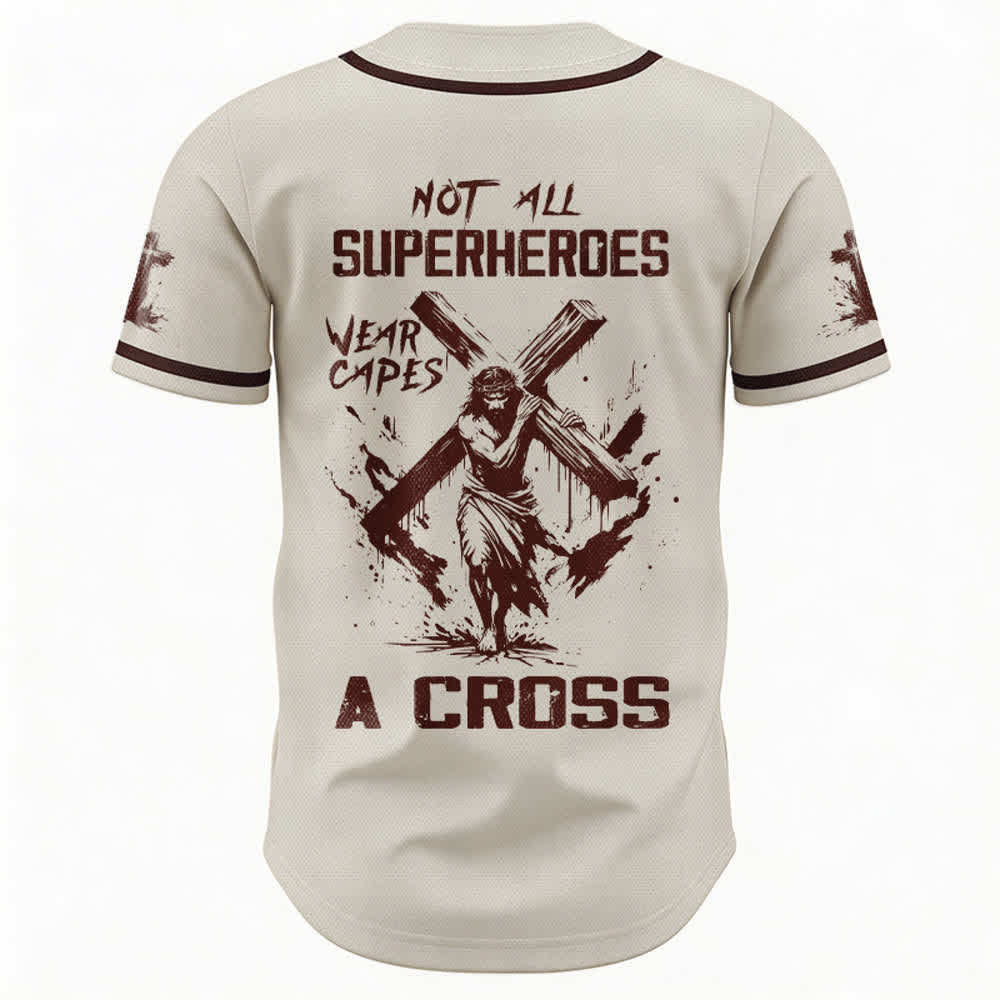 Christianartworkshop Nicht alle Superhelden tragen Umhänge Ein Kreuz Unisex Baseballtrikot - image 50