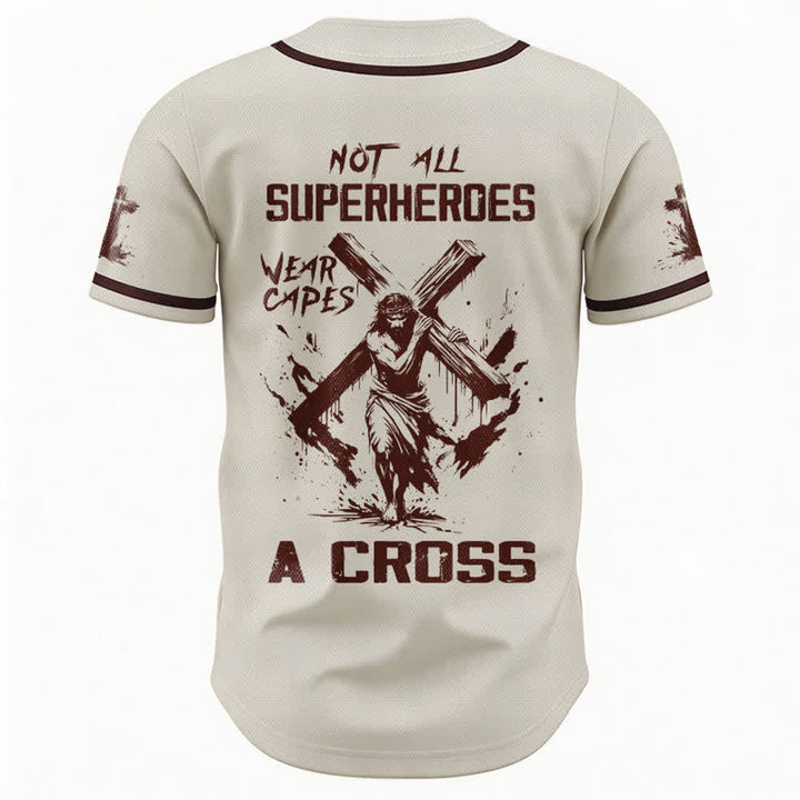 Christianartworkshop Nicht alle Superhelden tragen Umhänge Ein Kreuz Unisex Baseballtrikot - image 50