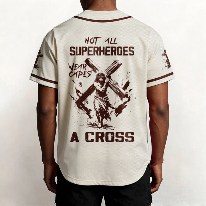 Christianartworkshop Nicht alle Superhelden tragen Umhänge Ein Kreuz Unisex Baseballtrikot - image 54