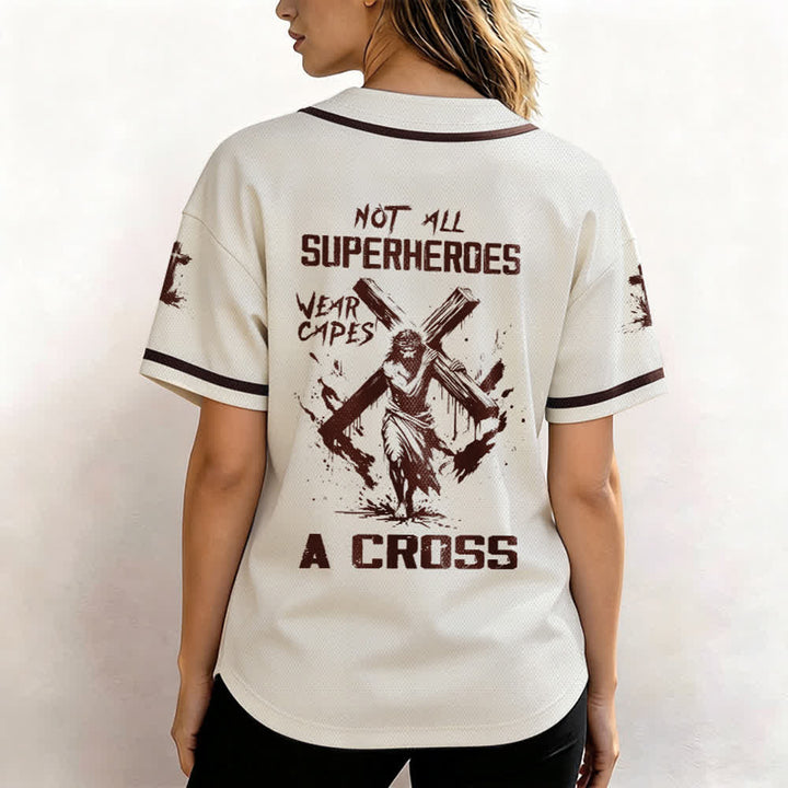 Christianartworkshop Nicht alle Superhelden tragen Umhänge Ein Kreuz Unisex Baseballtrikot - image 52