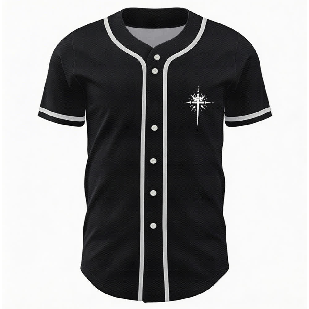 Christianartworkshop Jesus ist König Engelsflügel Kreuz Glaubensbekenntnis Individuelles Baseballtrikot - image 2