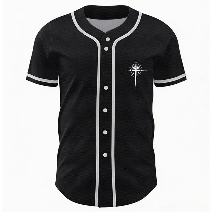 Christianartworkshop Jesus ist König Engelsflügel Kreuz Glaubensbekenntnis Individuelles Baseballtrikot - image 2