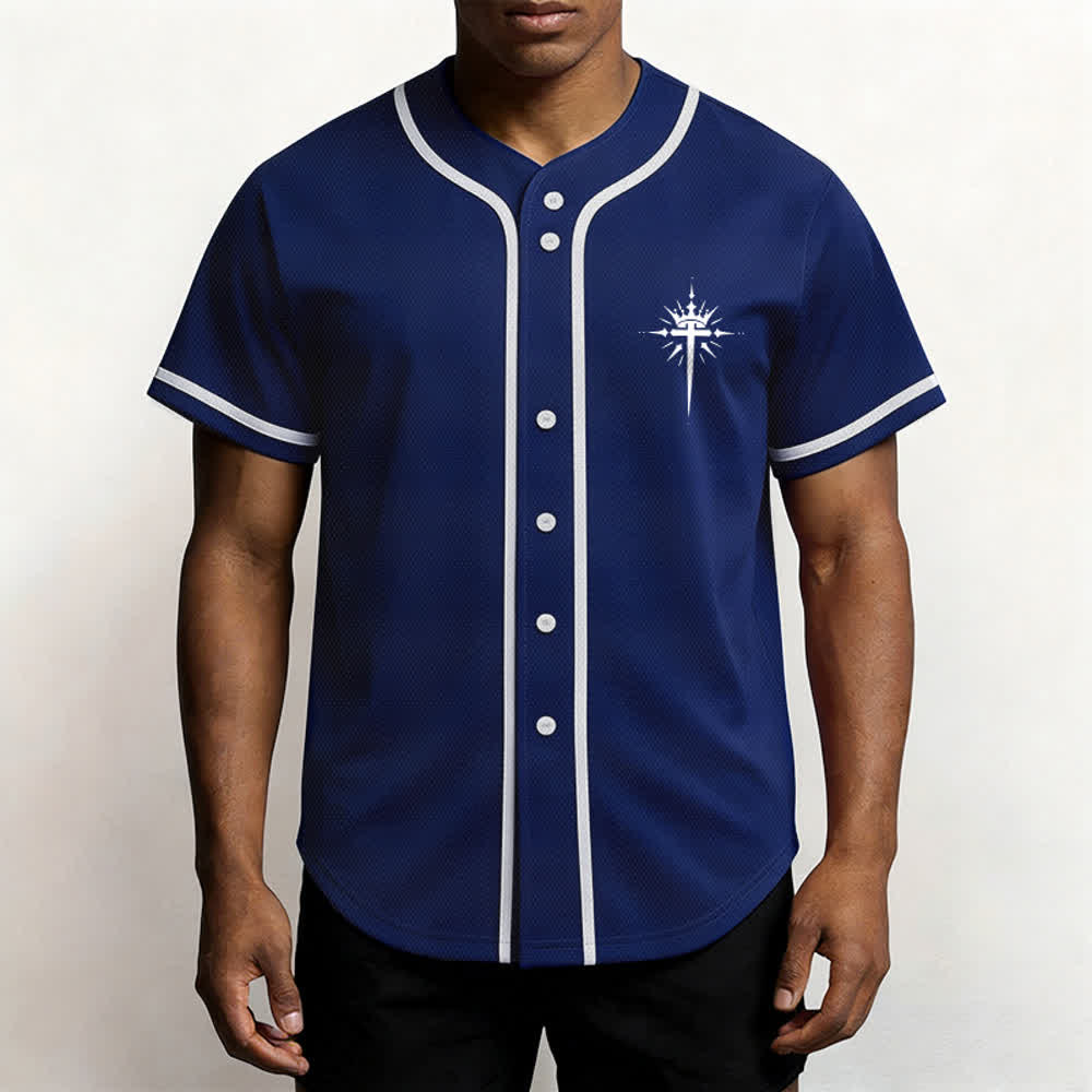 Christianartworkshop Jesus ist König Engelsflügel Kreuz Glaubensbekenntnis Individuelles Baseballtrikot - image 13
