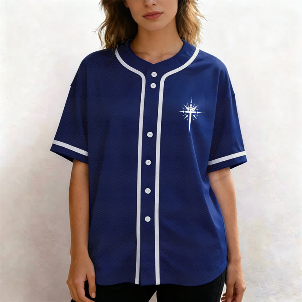 Christianartworkshop Jesus ist König Engelsflügel Kreuz Glaubensbekenntnis Individuelles Baseballtrikot - image 11