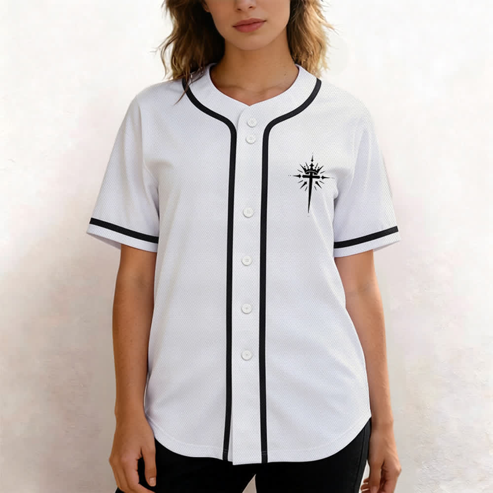 Christianartworkshop Jesus ist König Engelsflügel Kreuz Glaubensbekenntnis Individuelles Baseballtrikot - image 25