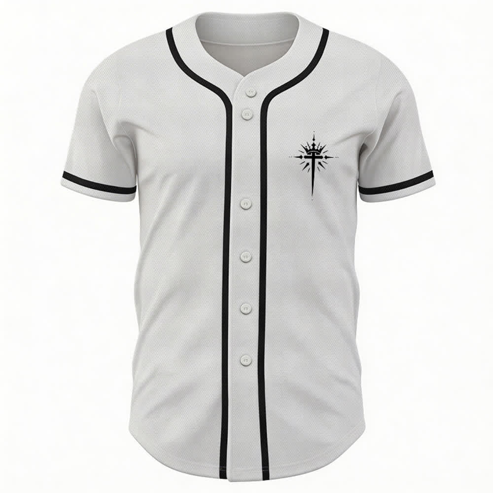 Christianartworkshop Jesus ist König Engelsflügel Kreuz Glaubensbekenntnis Individuelles Baseballtrikot - image 23
