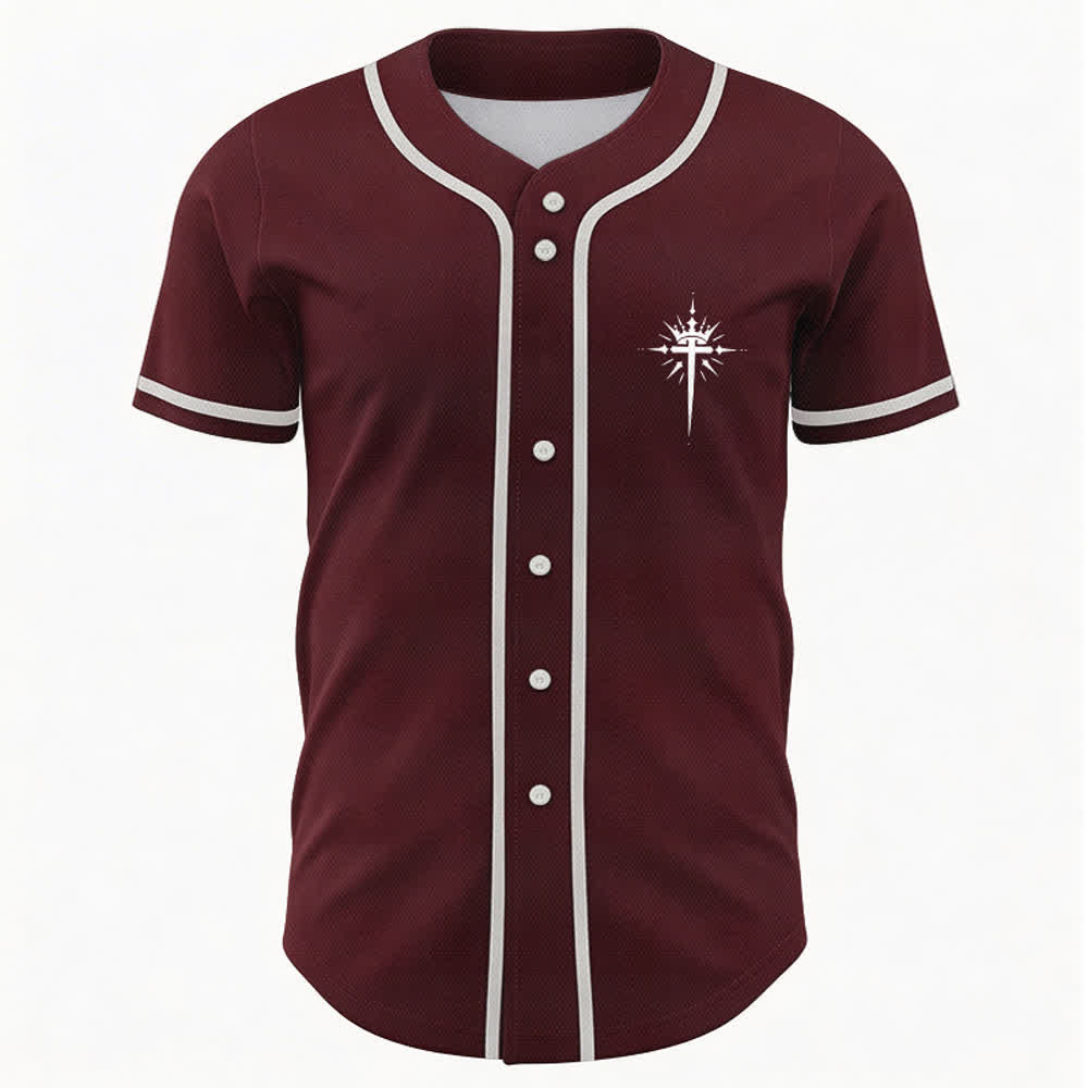 Christianartworkshop Jesus ist König Engelsflügel Kreuz Glaubensbekenntnis Individuelles Baseballtrikot - image 37