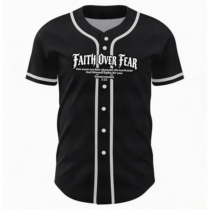 Christianartworkshop Glaube statt Angst Deuteronomium 3:22 Dornenkrone Kreuz Statement Baseballtrikot - image 8